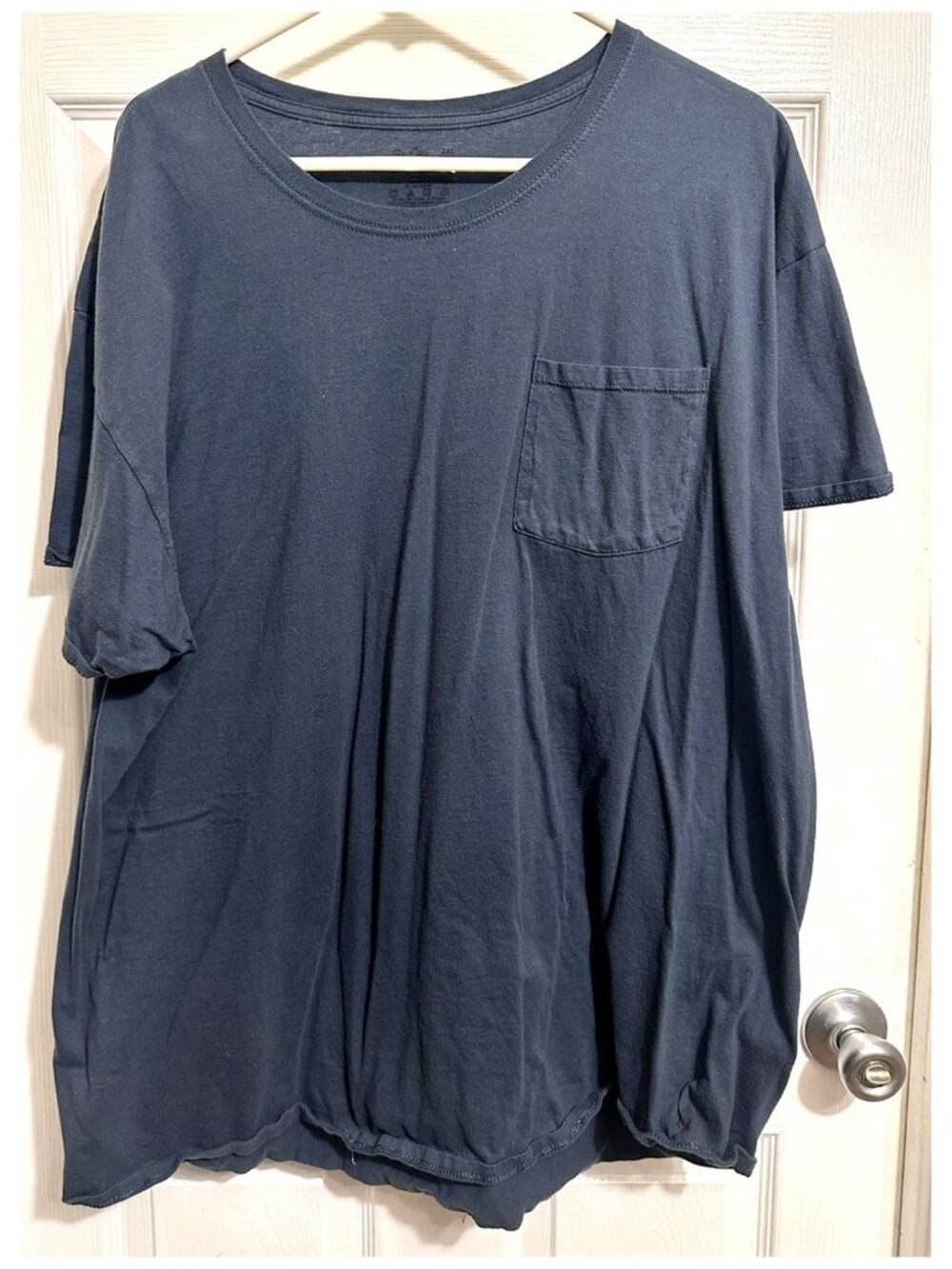 Fruit of the Loom Men's Pocket Tee T Shirt Dark Blue 100% Cotton Size 2XL XXL